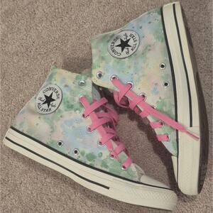 Converse All Star | High-Top  | Pastel Colors with Pink Lace | Size 7.5